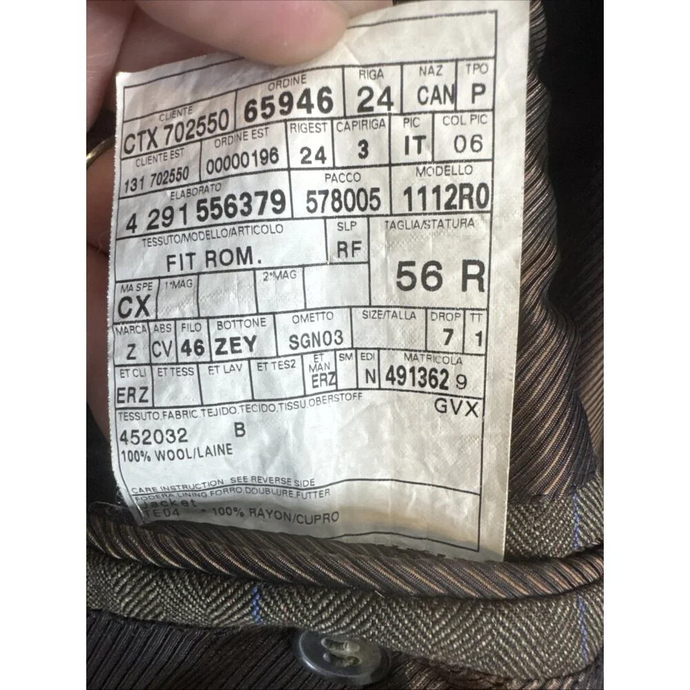 Ermenegildo Zegna Made‎ in Italy Wool Pinstripe Blazer Sport Coat 56R Fits 44R
